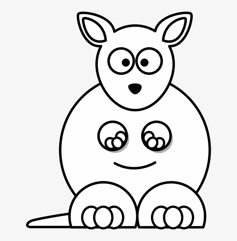Cartoon Kangaroo Black White Line Coloring Sheet Colouring Black And White Bear Cartoon Transparent Png 640x752 Free Download On Nicepng