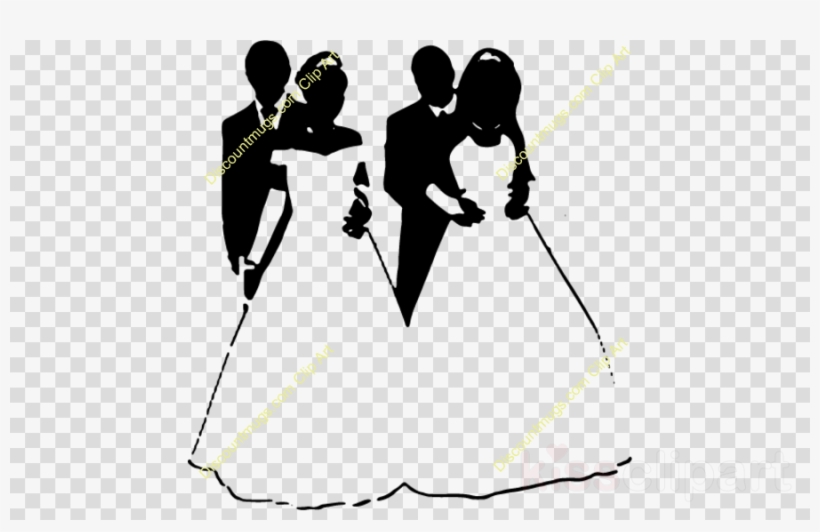 Wedding Couple Silhouette Clipart Marriage Clip Art - Clip Art, transparent png download