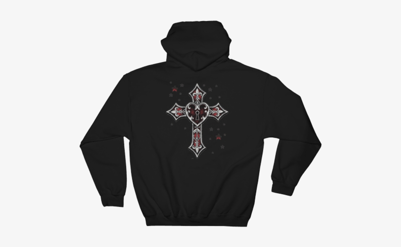 Heart Cross Jesus Men's Hoodie, transparent png download