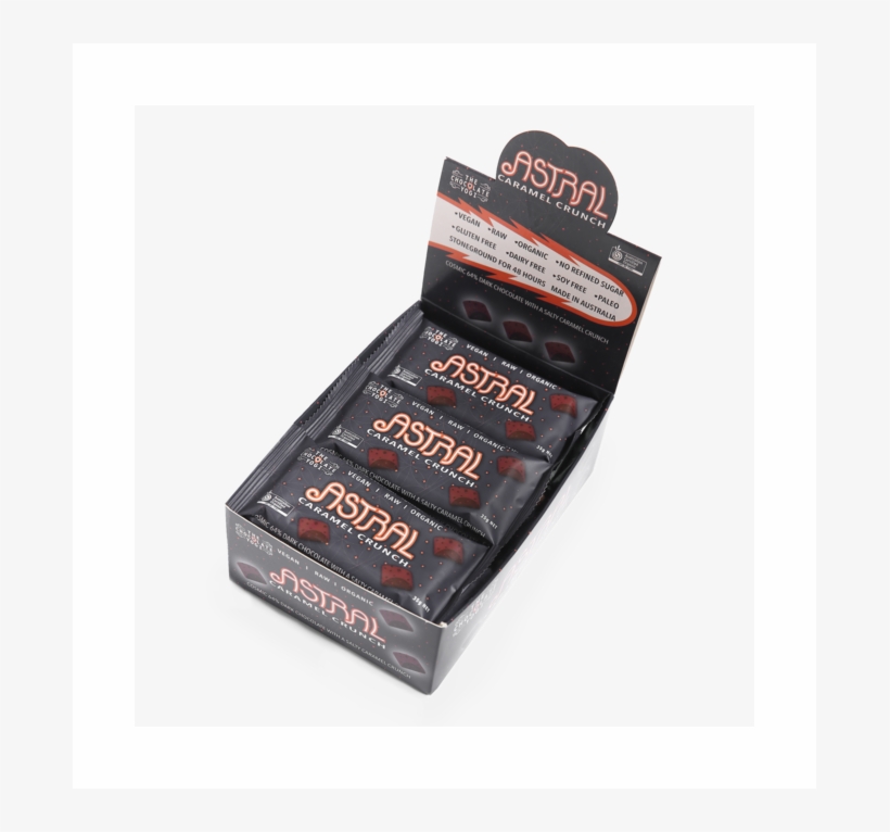 The Chocolate Yogi Astral Caramel Crunch Dark Chocolate - Chocolate Yogi Astral Dark Caramel Chocolate 15x35g, transparent png download