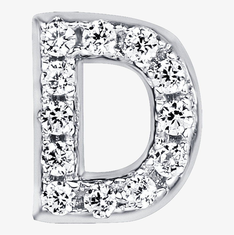 Letter D Locket Charm With White Crystals In White, transparent png download