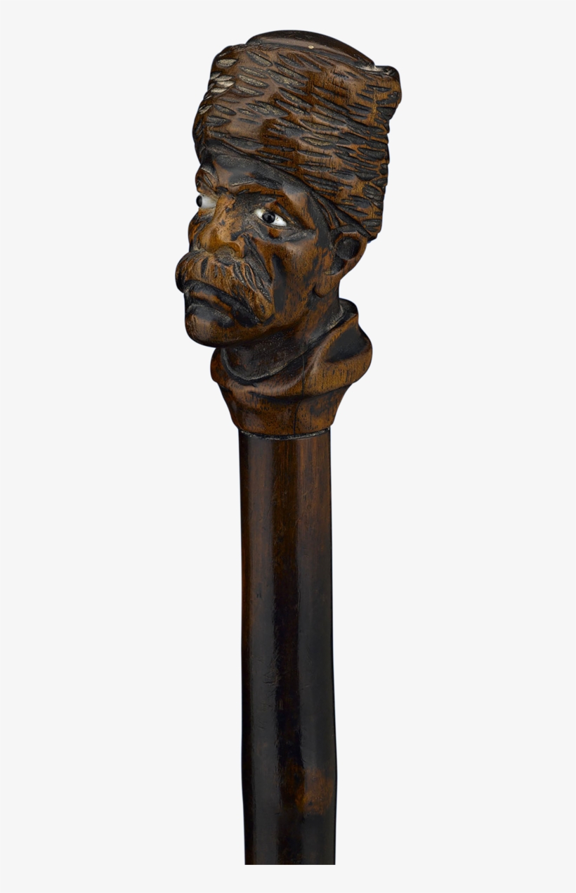 Carved Folk Art Walking Stick, transparent png download