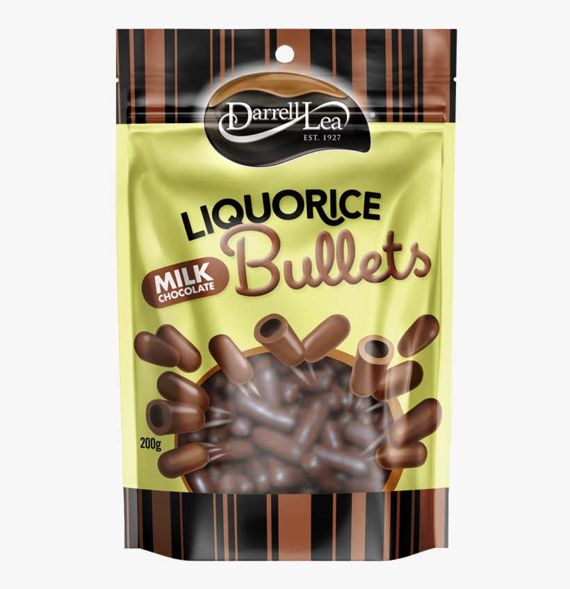 Darrell Lea Liquorice Milkchocolate Bullets 200g Web, transparent png download
