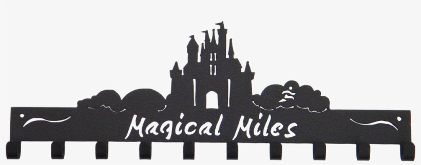 Disney Magical Miles Castle 10 Hook Black Medal Hanger - False Disney Castle Wall Vinyl Decal Castle Wall Vinyl, transparent png download