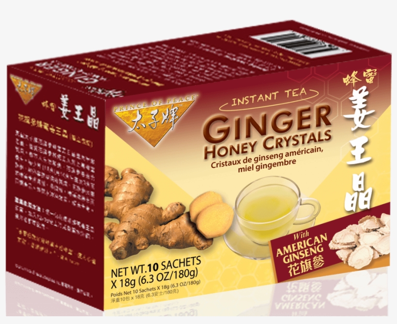 Ginger Honey Crystals Instant Tea With American Ginseng - Prince Of Peace Instant American Ginseng Ginger Honey, transparent png download