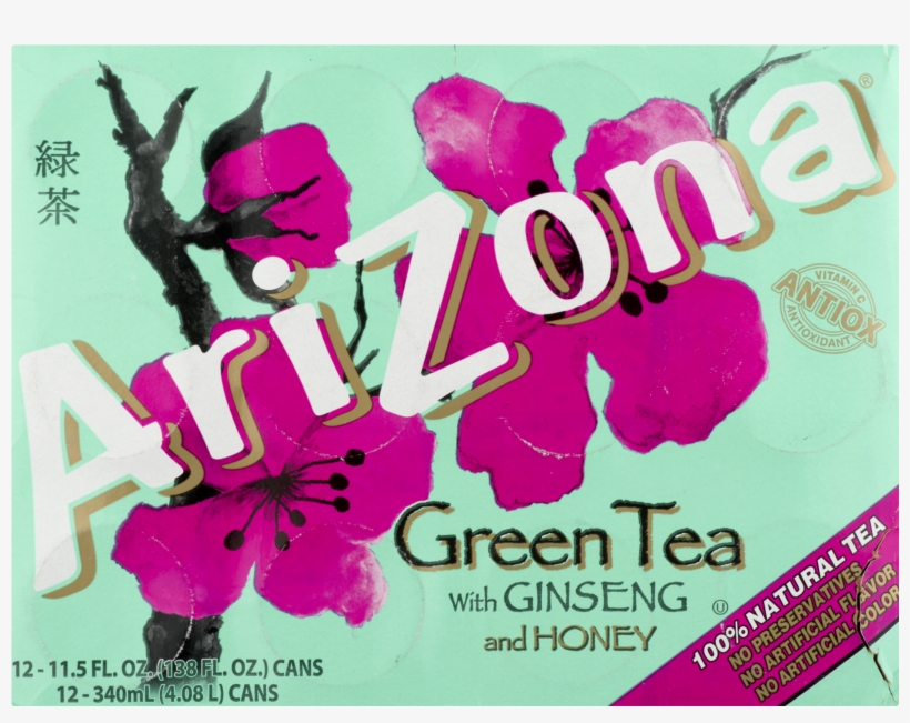 Green With Ginseng And - Arizona Green Tea 12 Pack, transparent png download