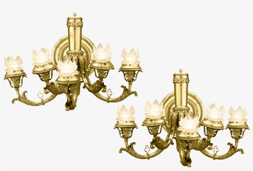 5-light Brass Wall Sconces - Sconce, transparent png download