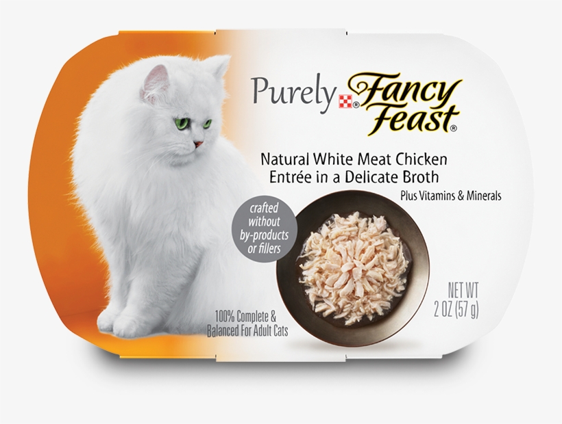 Natural White Meat Chicken Entrée In A Delicate Broth - Fancy Feast Purely Cat Food White Meat Chicken 2 Oz, transparent png download