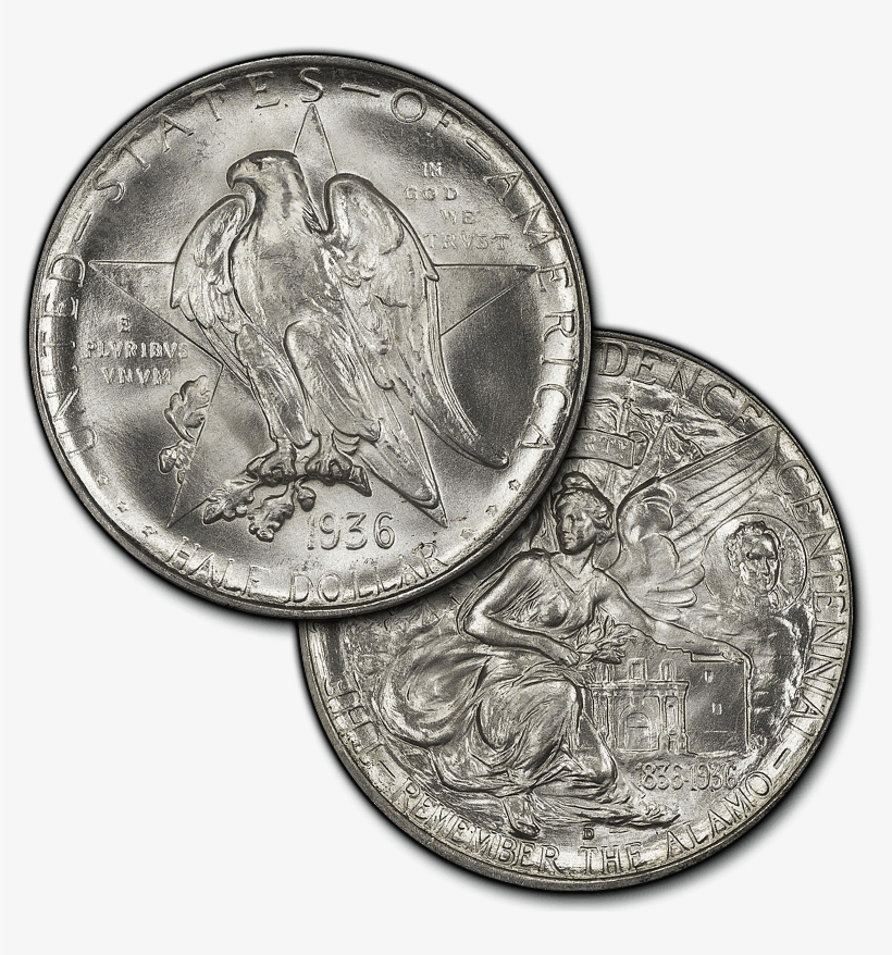 Texas Independence Silver Commemorative Half Dollar - Dime, transparent png download