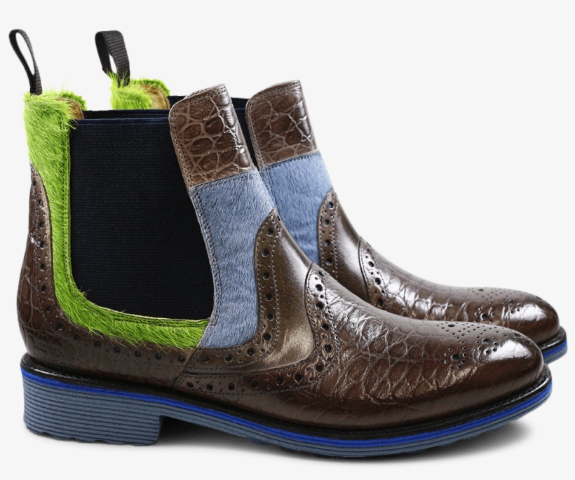 Ankle Boots Amelie 31 Croco Classic Hair On Stone Grey - Stiefeletten Melvin & Hamilton Amelie 31 Croco, transparent png download