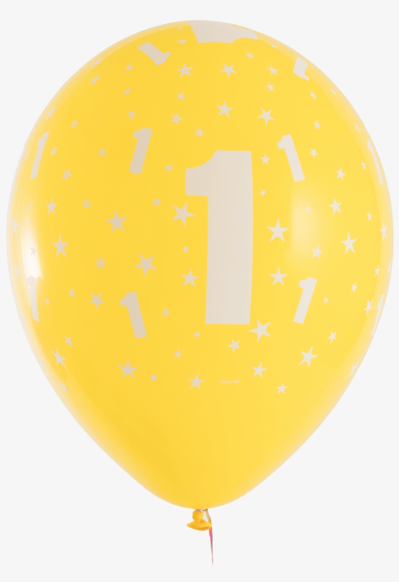 #1 Birthday Balloon Yellow - Birthday, transparent png download