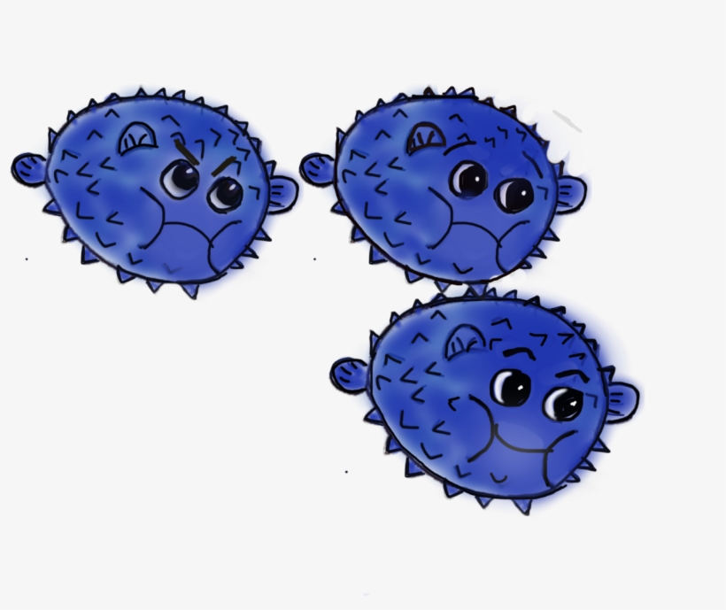 Doodles Of Puffer Fish- The Hero Of The Picture Book - Cartoon, transparent png download