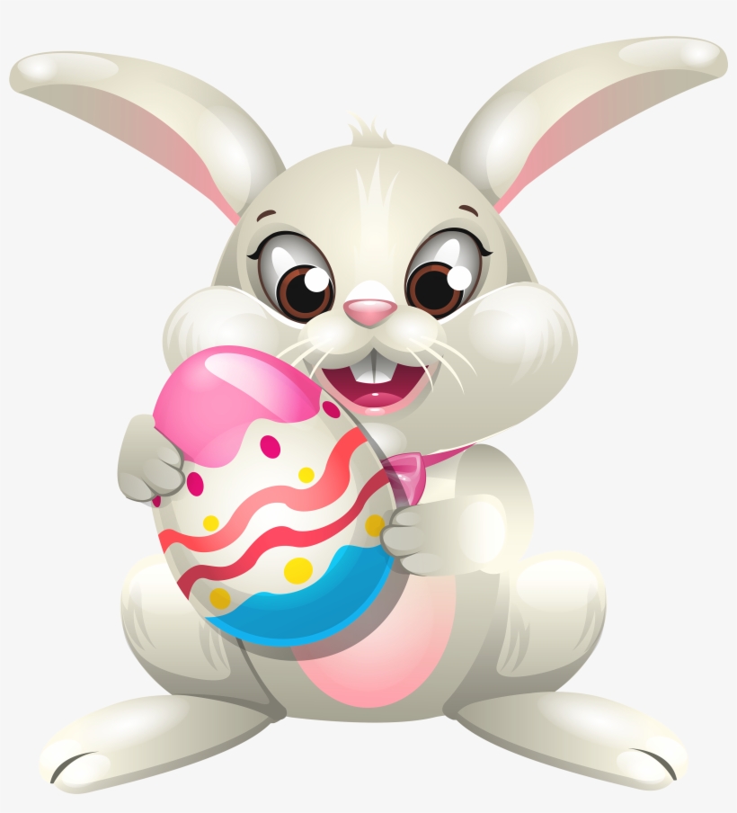 Easter Bunny Whit Egg Png Clip Art - Пасха Картинки Детские, transparent png download