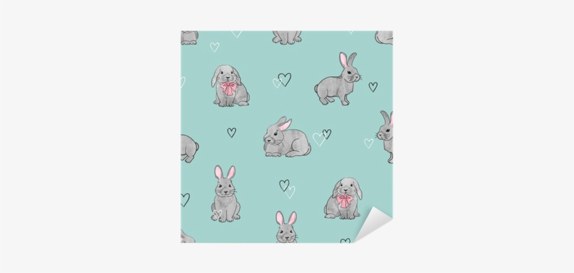 Easter Rabbits Seamless Pattern - Cartoon, transparent png download