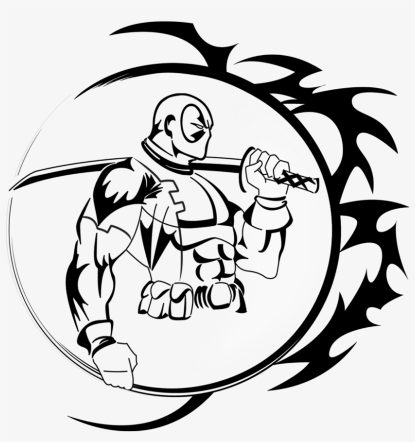 Deadpool Tattoo By Rox Clipart Royalty Free - False Deadpool Wall Decal Deadpool Vinyl Sticker Superhero, transparent png download