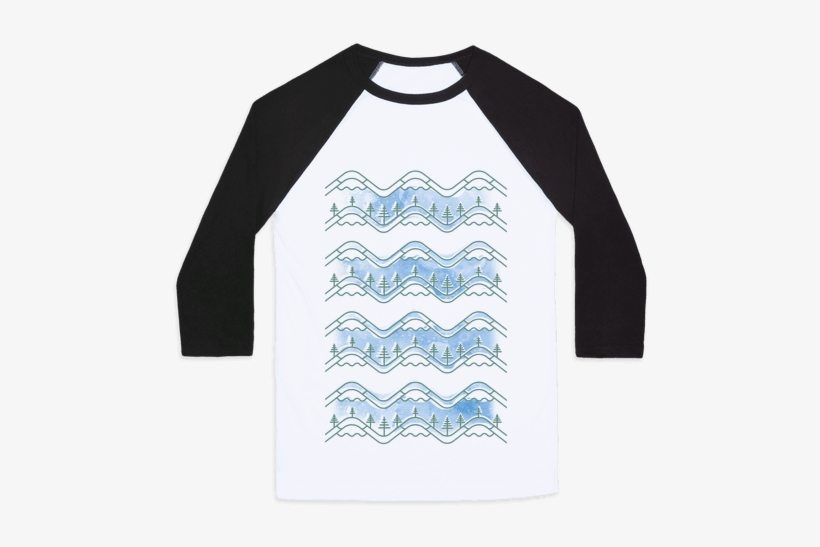 Watercolor Mountains Baseball Tee - Mess With Crabo You Get A Stabo Shirt, transparent png download