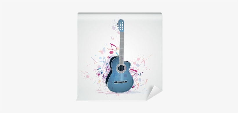 Blue Guitar With Background, transparent png download