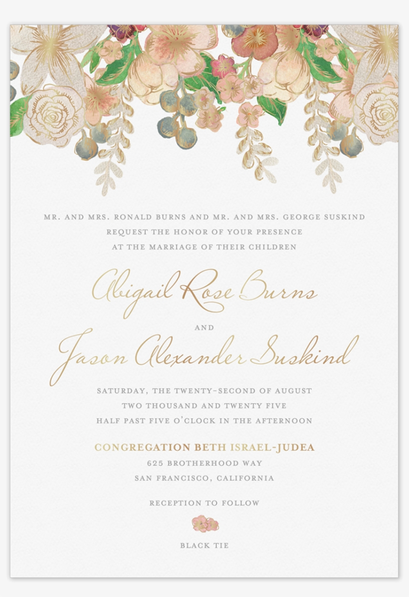 Watercolor Invitation - Garden Roses, transparent png download
