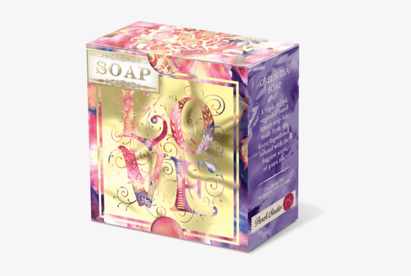 Watercolor Love Boxed Soap - Punch Studio Love Watercolor Green Tea Pleat-wrapped, transparent png download