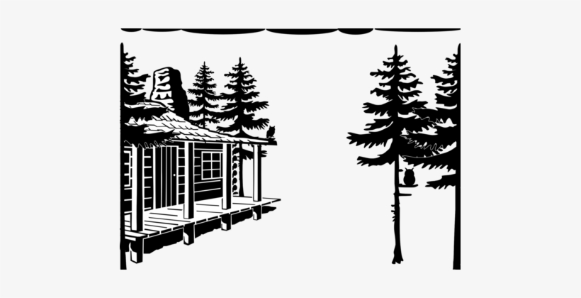 Town Musicians Of Bremen Computer Icons Black And White - Cabin And Tree Svg, transparent png download