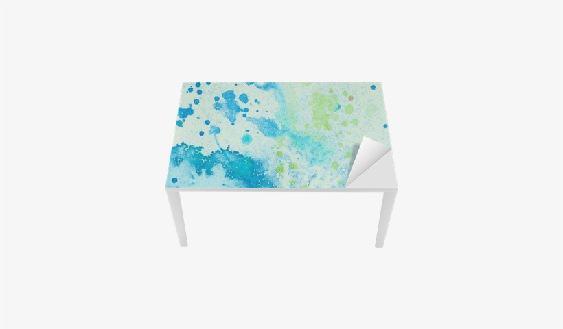 Painted Blue Watercolor Splashes Table & Desk Veneer - Watercolor Painting, transparent png download