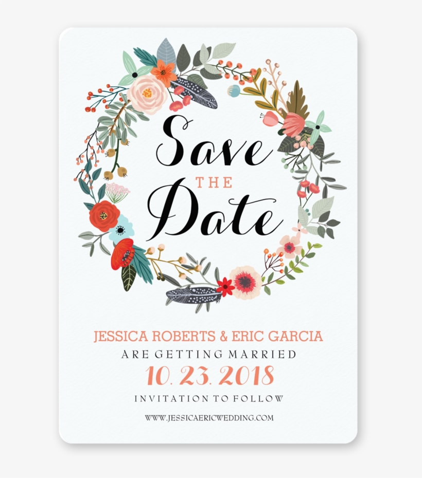 Botanical Wreath Invitation - Guest Book, transparent png download