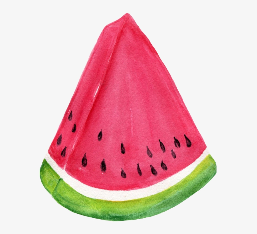 Watermelon Red Pink Green Food Fruit Watercolor Waterco - Watermelon, transparent png download