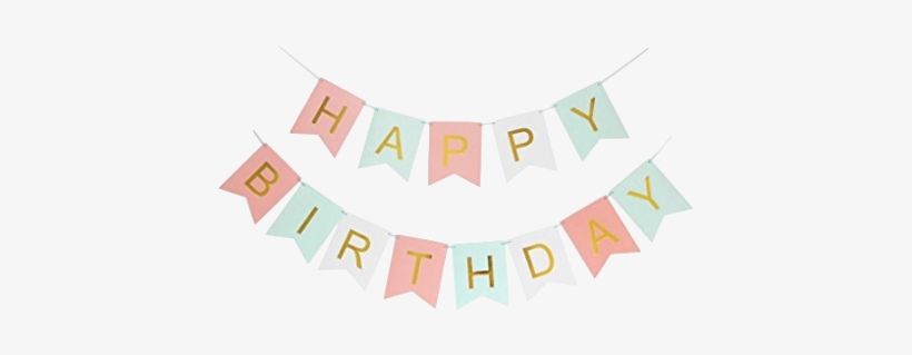 Happy Birthday Bunting - Powerm Pastels Pink White Blue Happy Birthday Bunting, transparent png download