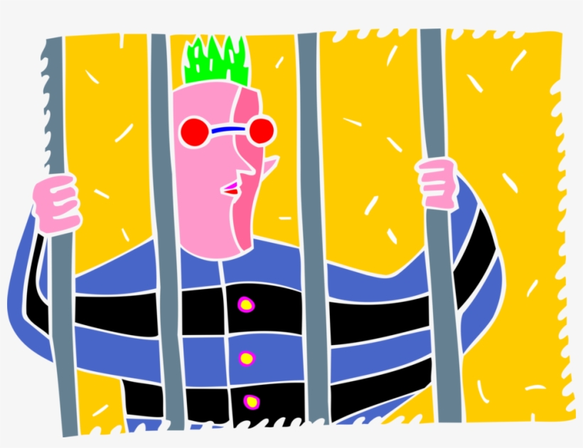 Vector Illustration Of Incarcerated Inmate Prisoner - Prison, transparent png download