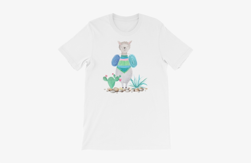 Watercolor Cute Llama Print - T-shirt, transparent png download