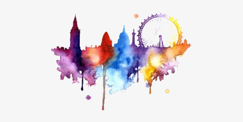 Lipstick Drawing Watercolour - Watercolor London Png, transparent png download