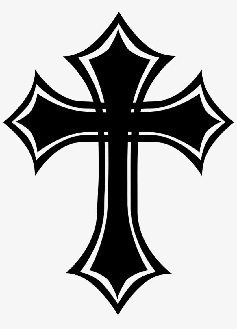 Gothic Clipart Transparent - Black And White Gothic Cross, transparent png download