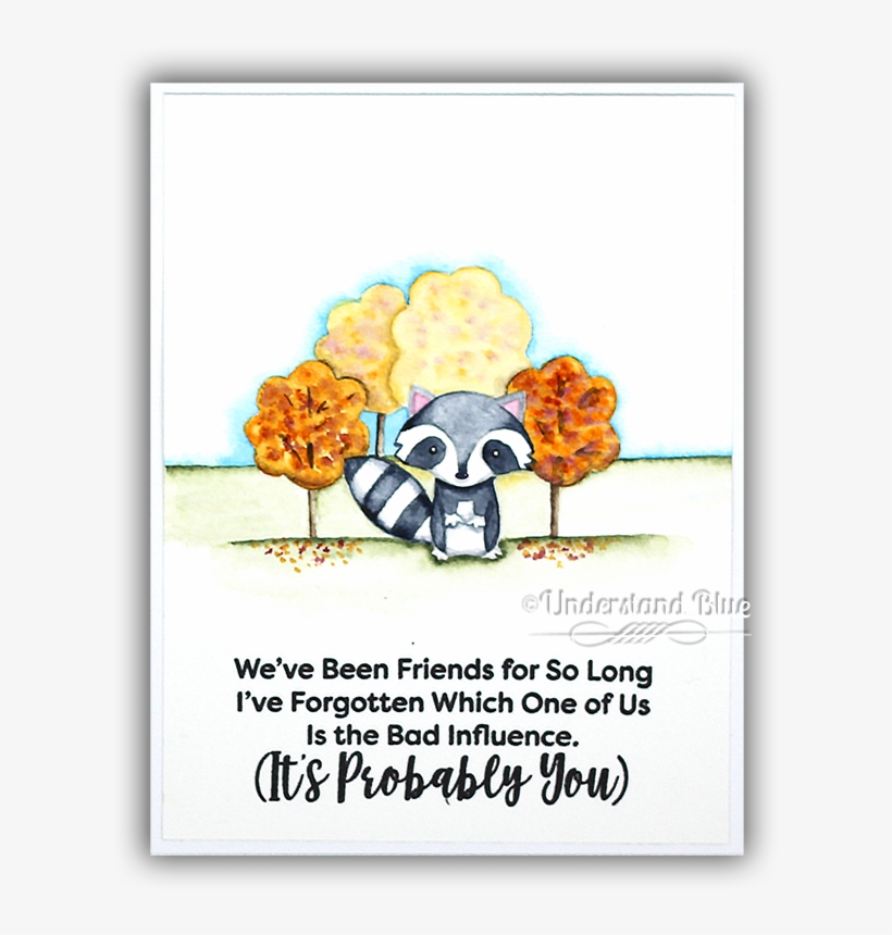 No Line Mft Watercolor Raccoon By Understand Blue - Poster, transparent png download