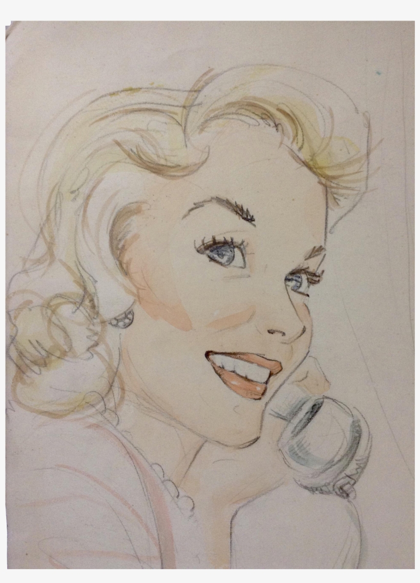 Godfrey, Pinup Girl Beautiful Woman On A Telephone - Sketch, transparent png download