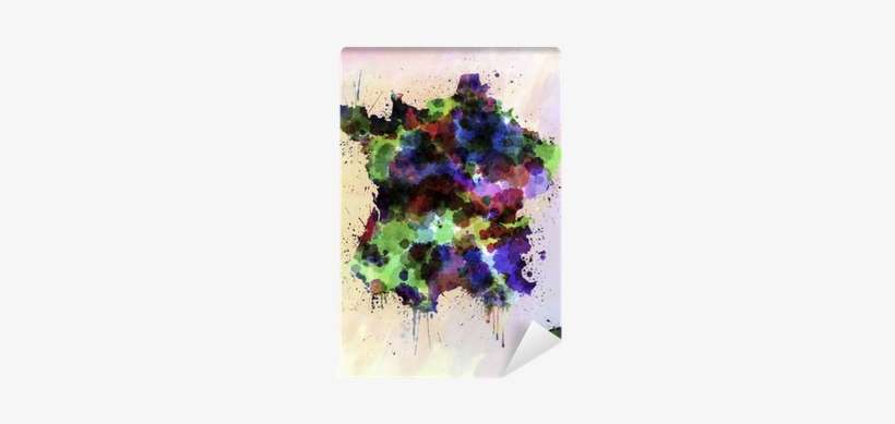 France Map Watercolor Style Splash Wall Mural • Pixers® - Watercolor Painting, transparent png download