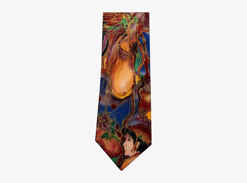This Vintage 100% Silk Necktie Has A Gorgeous Print - Painting, transparent png download
