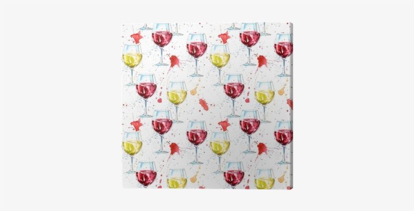 Seamless Pattern Of A Glass Red And White Wine And - Alcoholic Drink, transparent png download