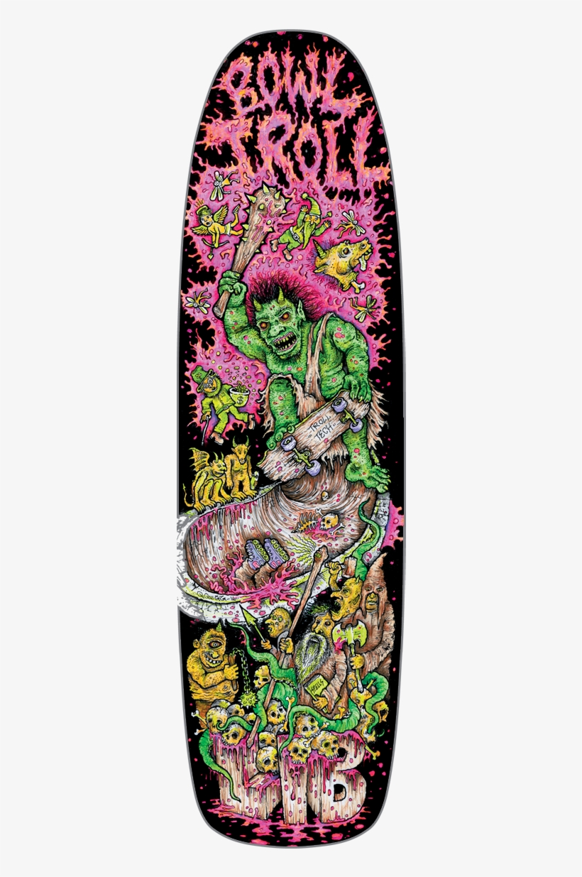 2017 Lib Bowl Troll Skateboard - Lib Tech Bowl Troll Deck, transparent png download