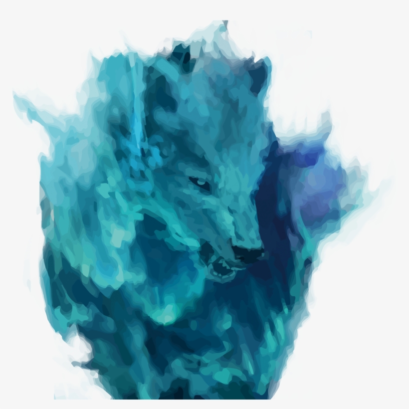 Blue Organism Turquoise Dye Font - Watercolor Painting, transparent png download