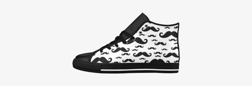Black Handlebar Mustache / Moustache Pattern Aquila - Niwaho Shoes Custom Men's High Top Shoes Personalized, transparent png download
