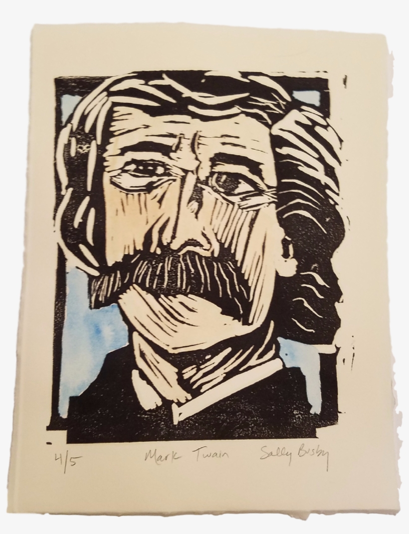 Mark Twain Art Print - Linocut, transparent png download
