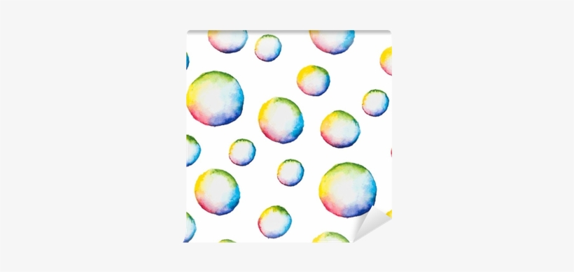 Vector Seamless Pattern With Watercolor Bubbles Wall - Watercolor Painting, transparent png download