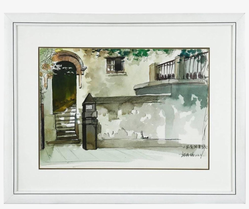 Chinese Watercolor Painting House On Sinan Road - Watercolor Painting, transparent png download