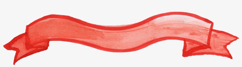 Orange Watercolor Banner - Watercolor Ribbon Png, transparent png download