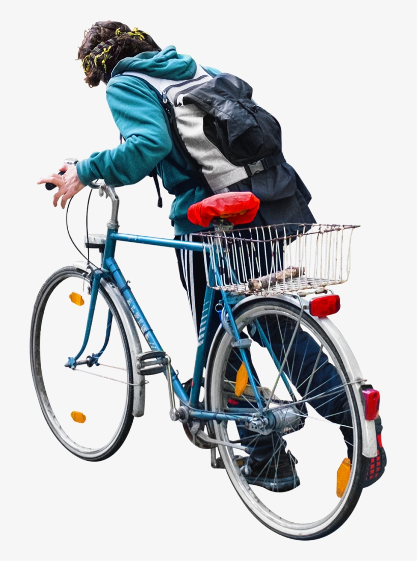 Walking With His Bike Png Image - Png Bicycle, transparent png download