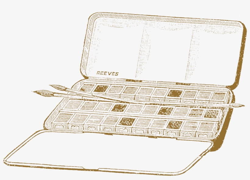 Sepia Tone Watercolour Paintbrushes Antique Illustration - Coin Purse, transparent png download