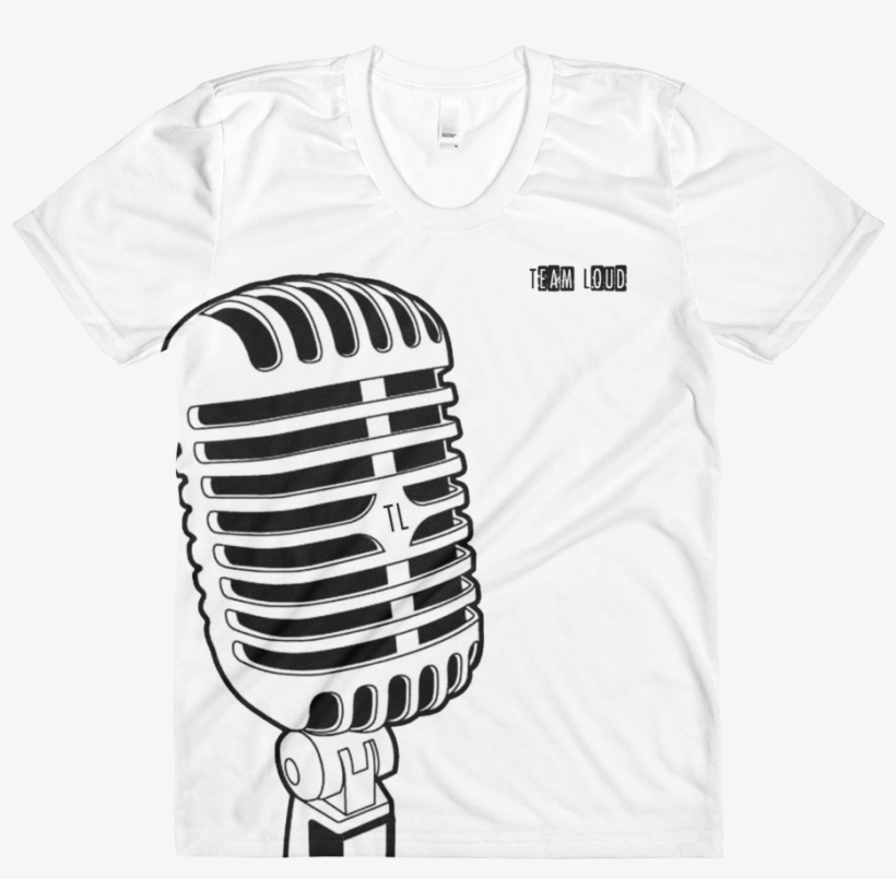 Vintage Microphone Women's T-shirt - Microphone Line Drawing Png, transparent png download
