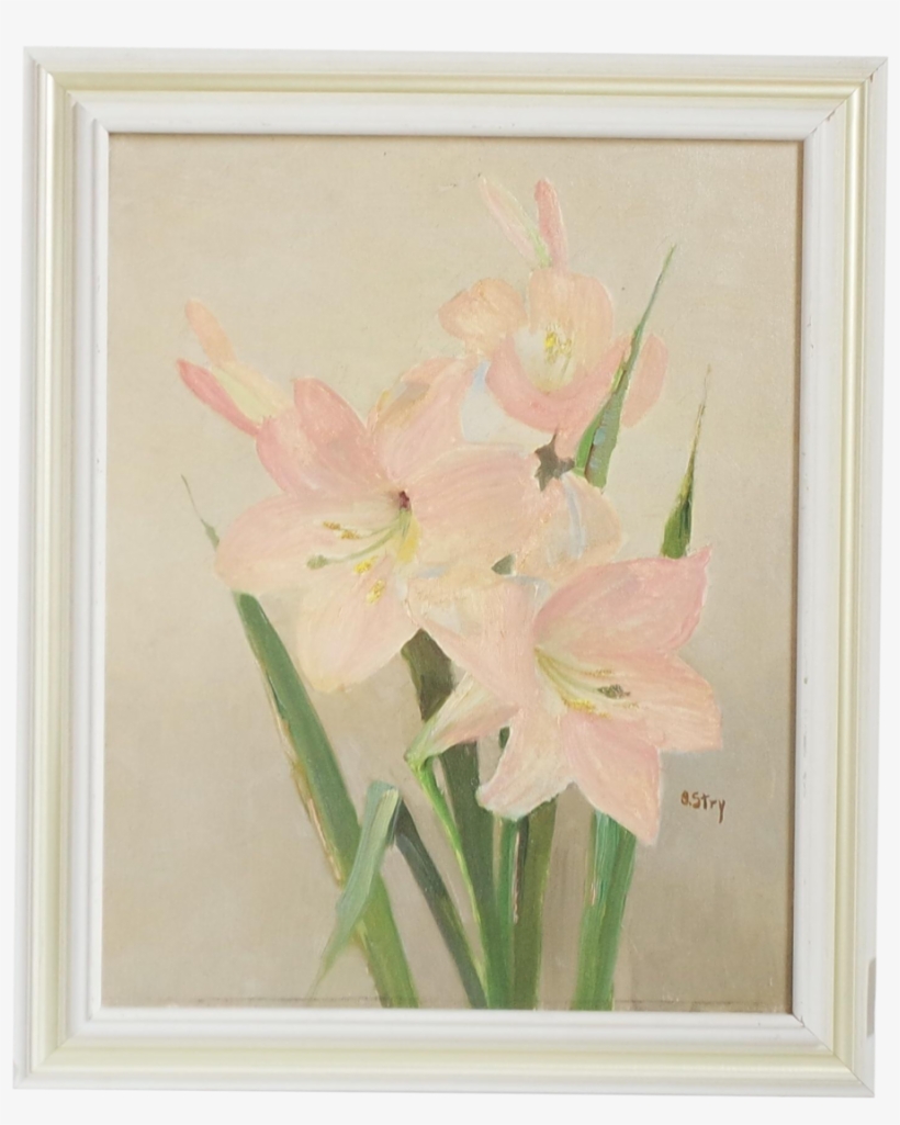 Vintage Floral Oil On Canvas Painting 8933, transparent png download