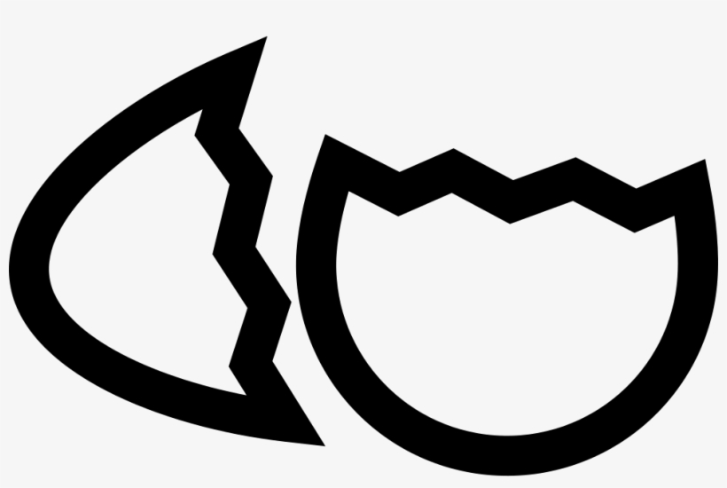 Birds Egg Broken In Two Parts Outline Symbol Comments - Icon Png Broken Egg, transparent png download