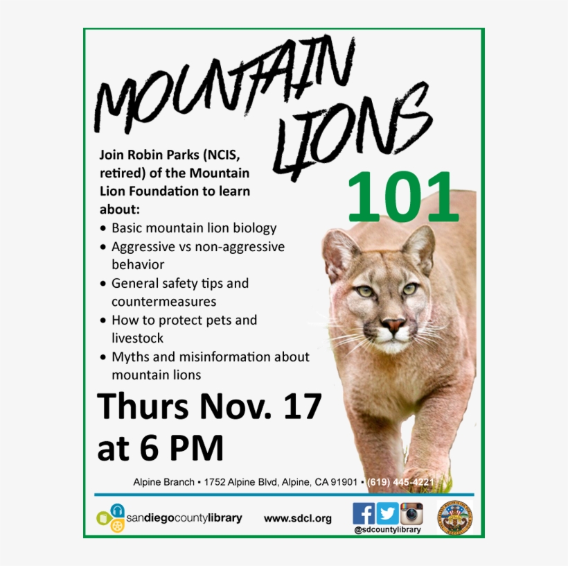 Mountain Lion Talk - Mountain Lion Alpine, transparent png download